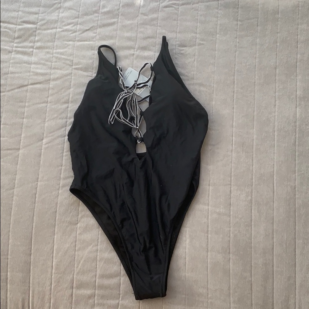 Black one piece swim